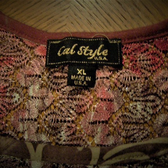 Cal Style Hi Low XL Blouse Mauve/Browns/Pink - Picture 3 of 7